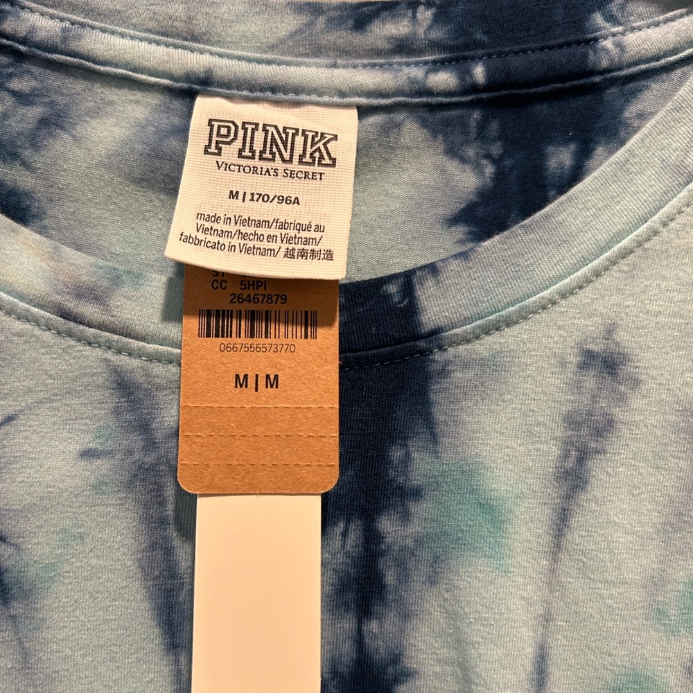 Victoria’s Secret PINK Blue Tie Dye Ruched Side Dress NWT Size M - Picture 6 of 7